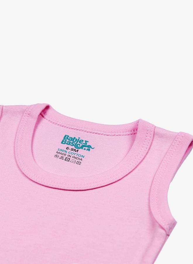 Babies Basic Pack of 3 - 100% Super Combed Cotton Sleeveless Bodysuit - Image 5